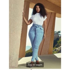 Ultra High Rise Self Tie Skinny Jeans